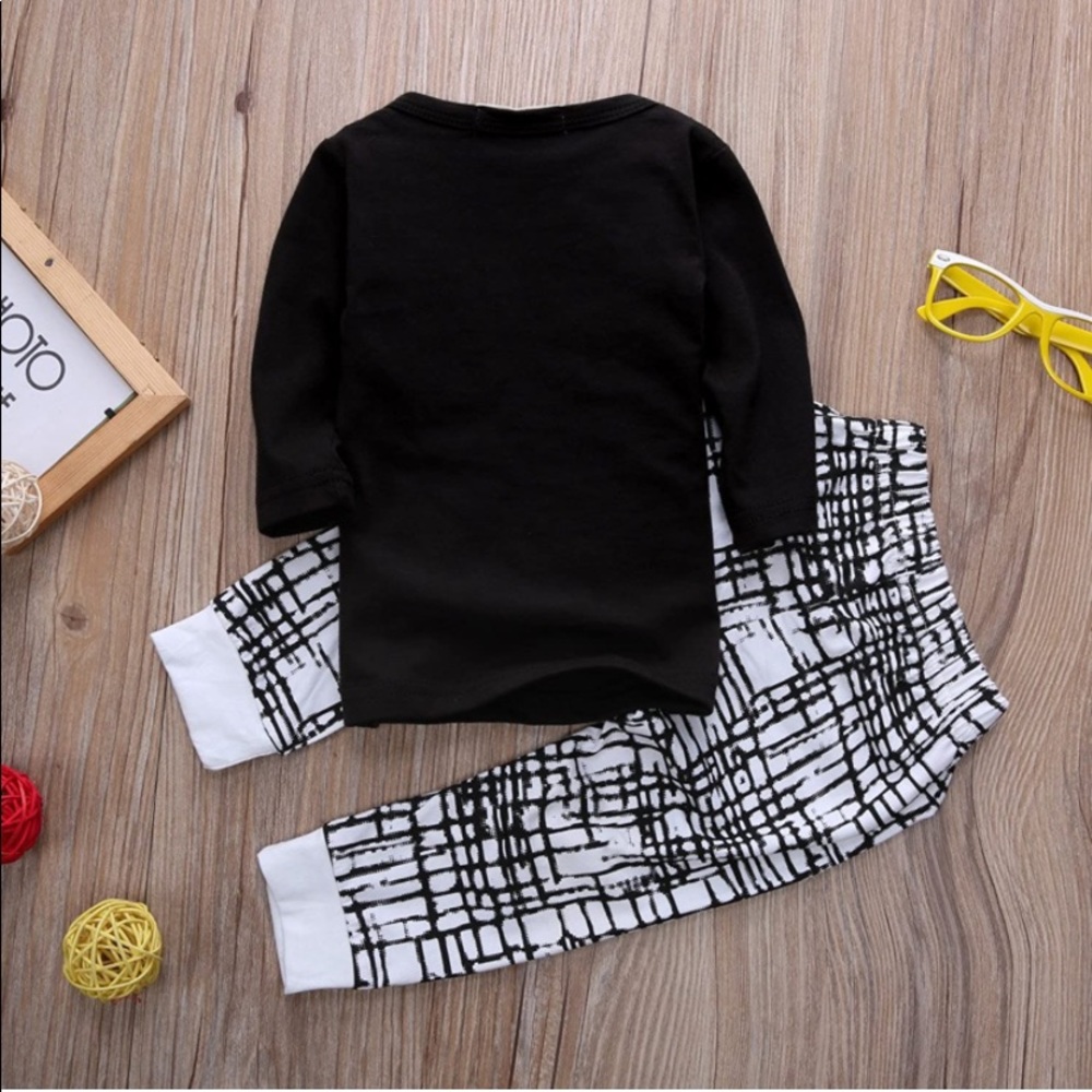 Toddlers Boys Set Long Sleeve Wild Boy T-Shirt Tops Pants Outfit Winter Spring - Picture 4 of 4